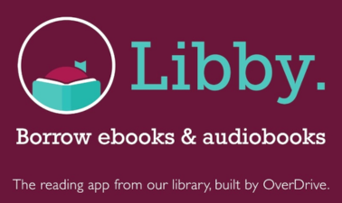 Libby. Borrow ebooks and audiobooks. The reading app from our library, built by OverDrive. Simple illustration of a person reading a book.